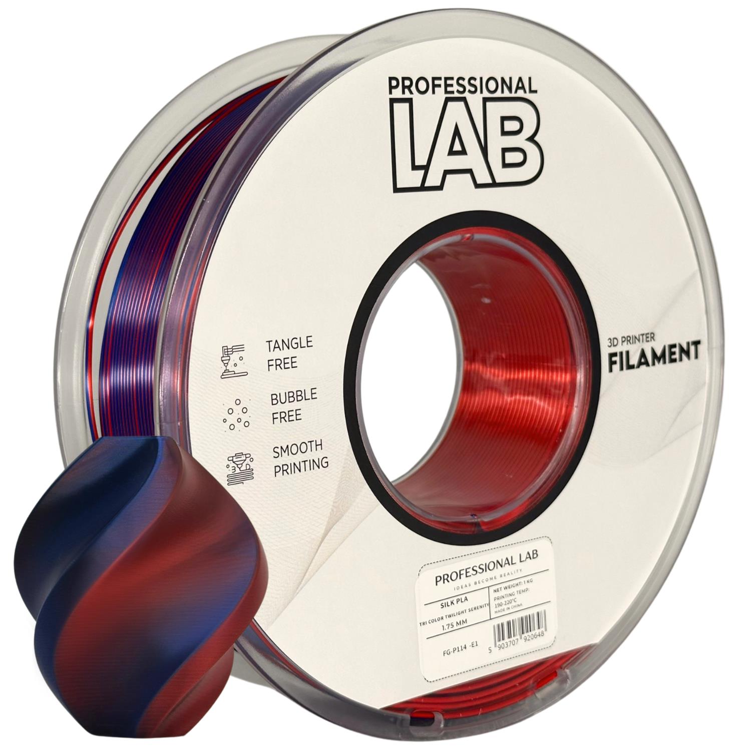 Cívka filamentu Silk PLA Dual Color Twilight Serenity, Prof. Lab, 1,75 mm