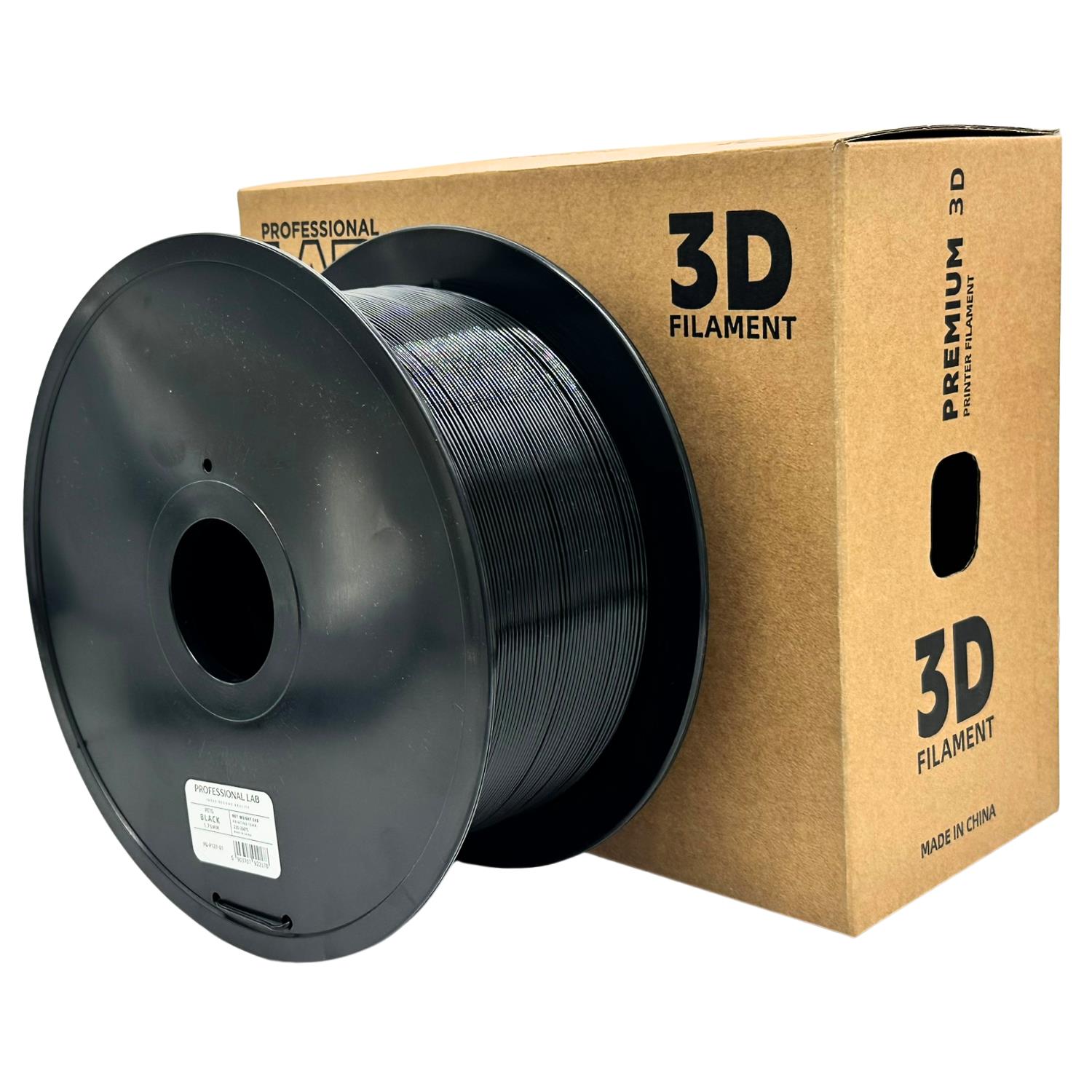 Cívka filamentu PETG černá 3 kg, Prof. Lab, 1,75 mm