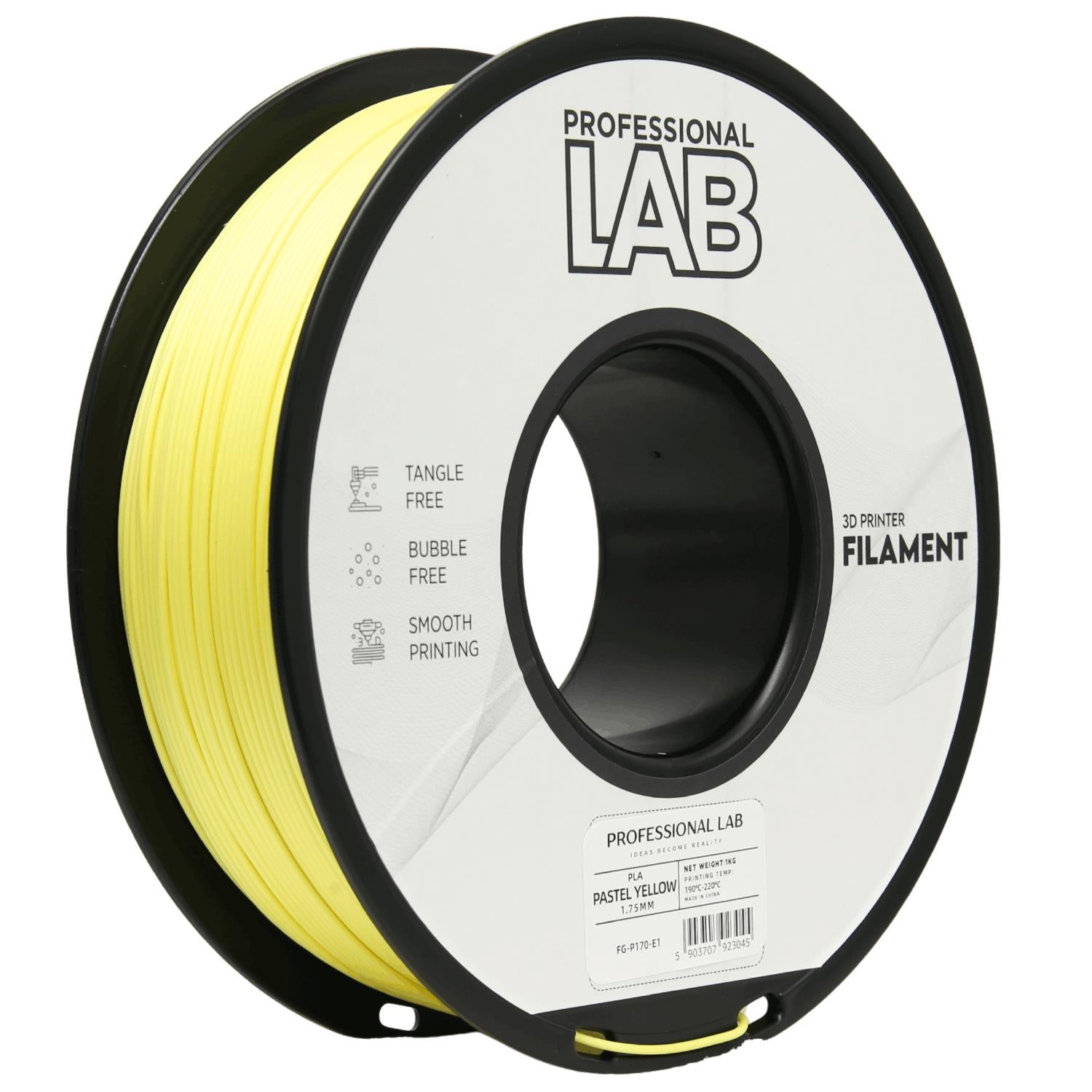 Cívka filamentu PLA pastelová žlutá, Prof. Lab, 1,75 mm