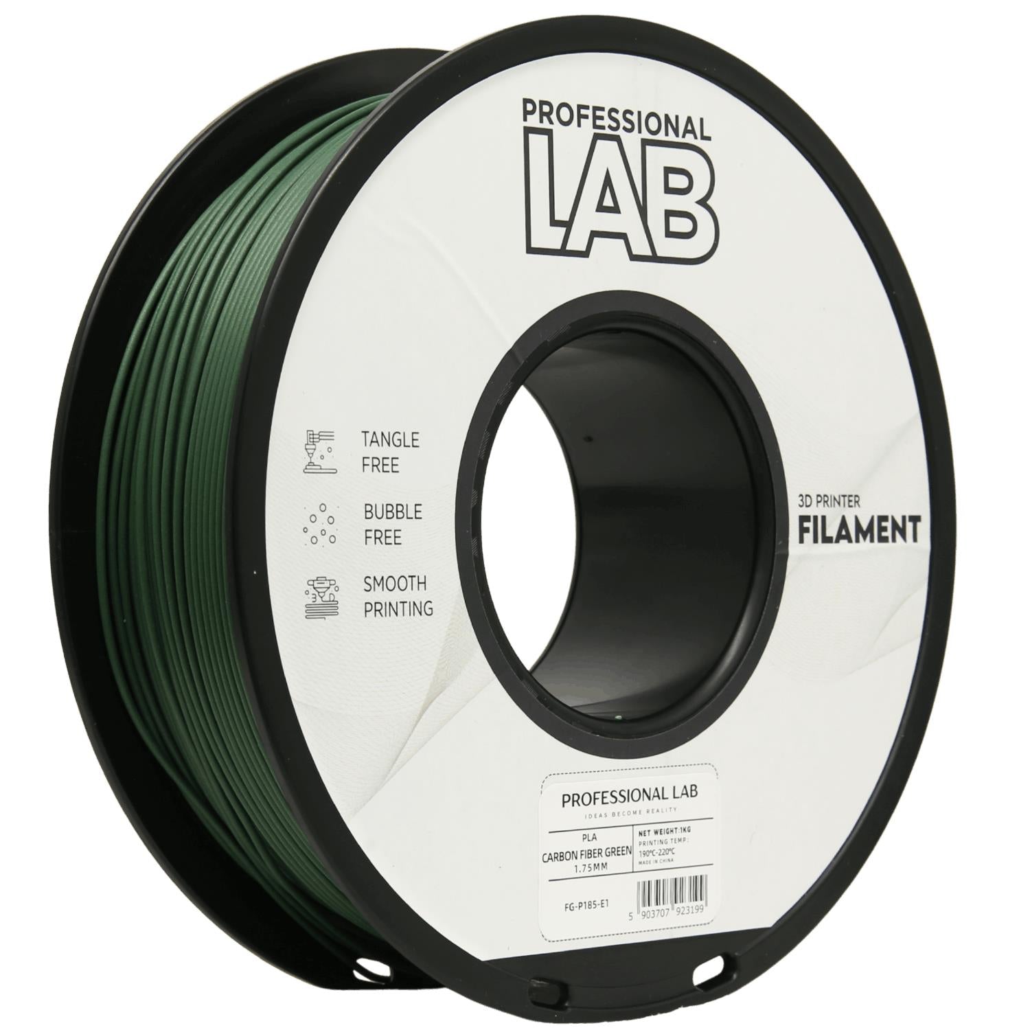 Filament PLA Carbon Fiber zelená | Prof. Lab