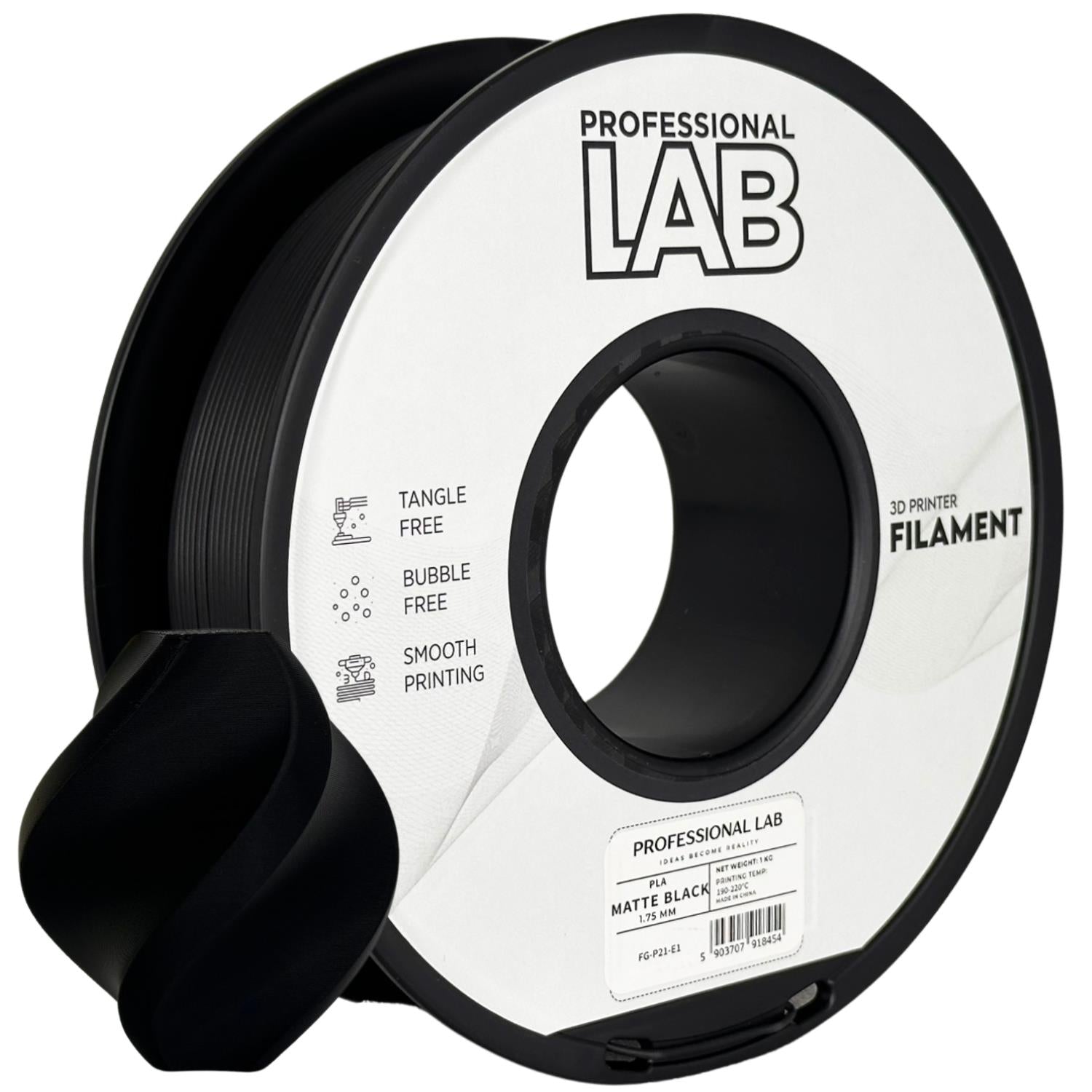 Cívka filamentu PLA matná černá, Prof. Lab, 1,75 mm