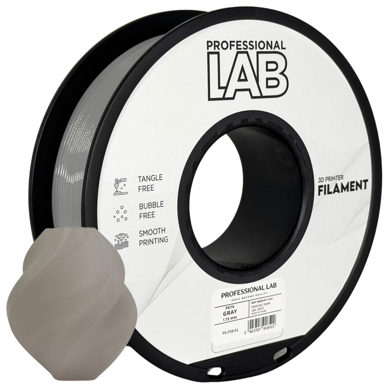 Filament PETG šedá | Prof. Lab