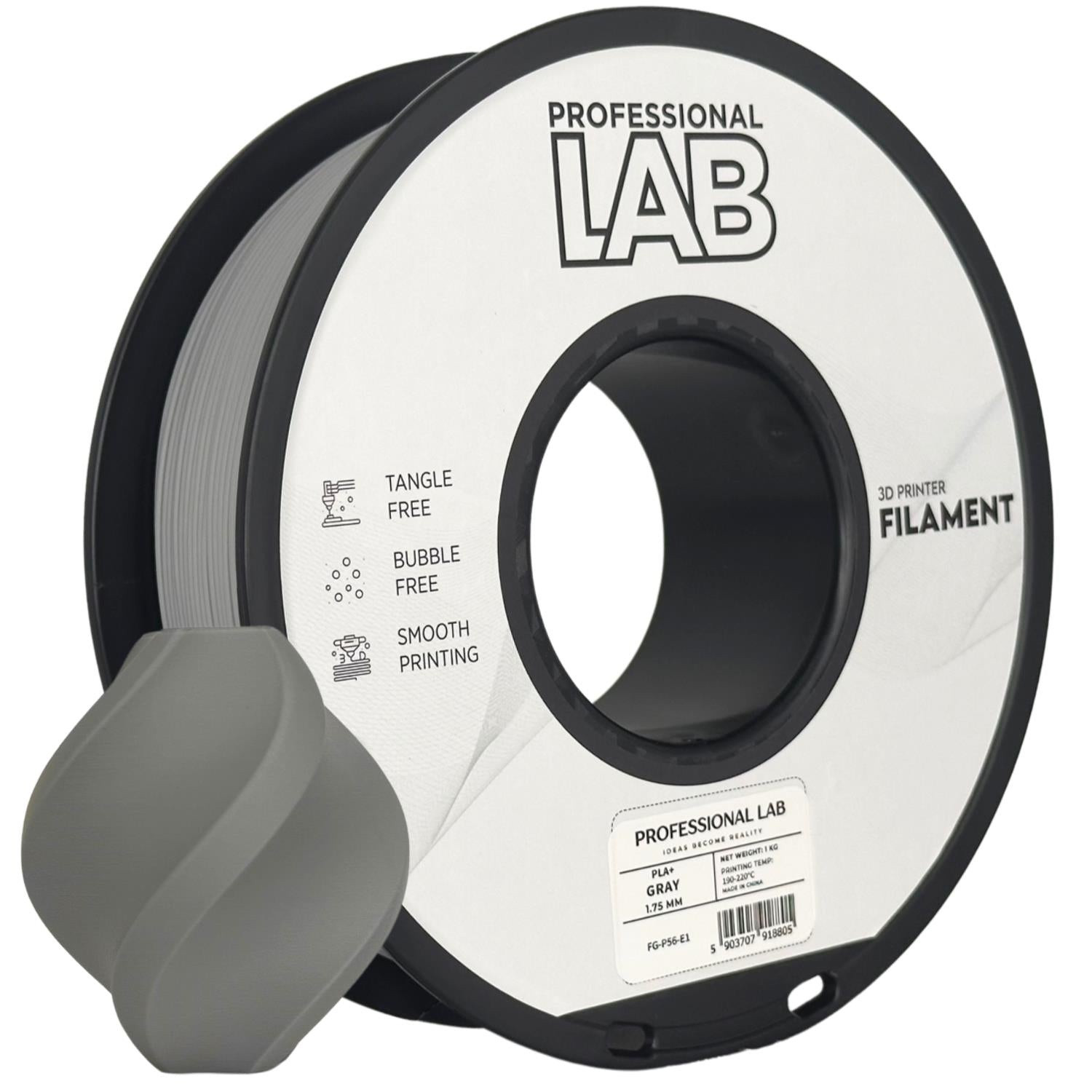 Cívka filamentu PLA+ šedá, Prof. Lab, 1,75 mm
