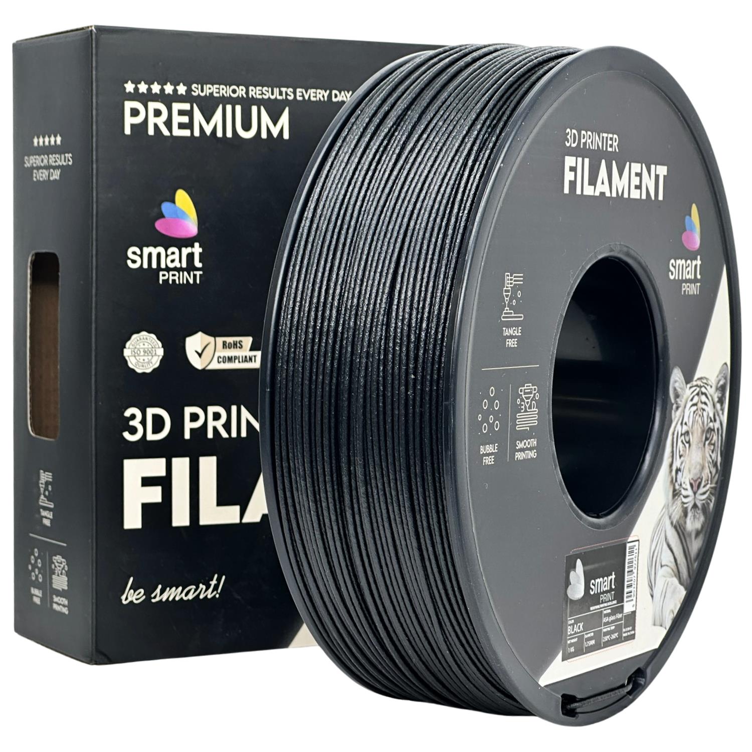 Cívka filamentu ASA-GF černá, Smart Print, 1,75 mm