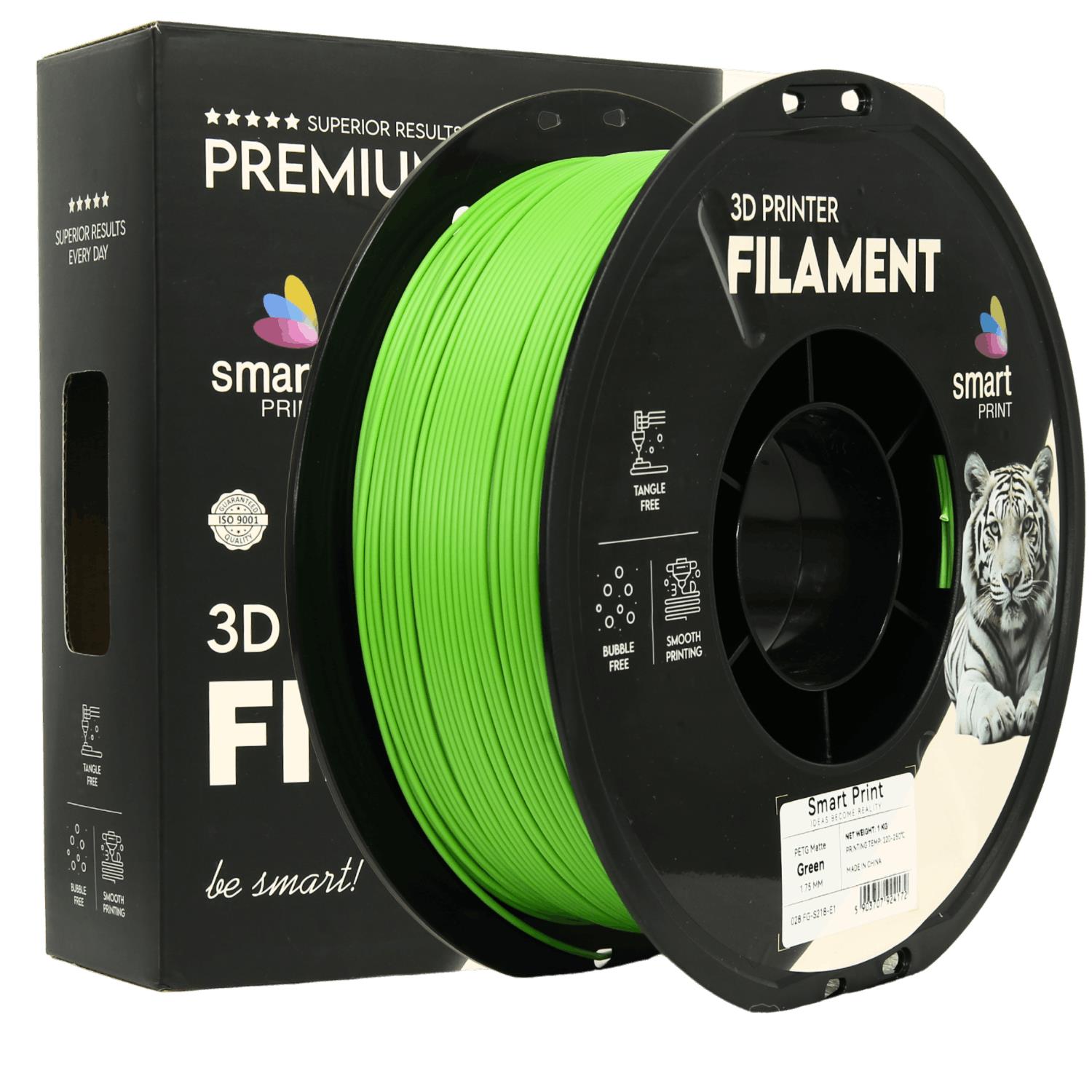 Cívka filamentu PETG matná zelená, Smart Print, 1,75 mm