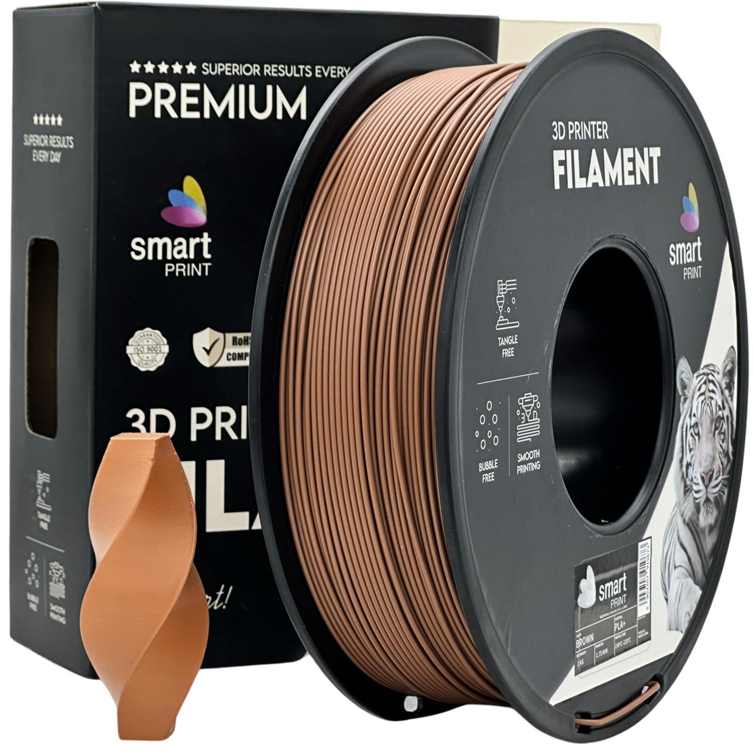 Cívka filamentu PLA+ hnědá, Smart Print, 1,75 mm