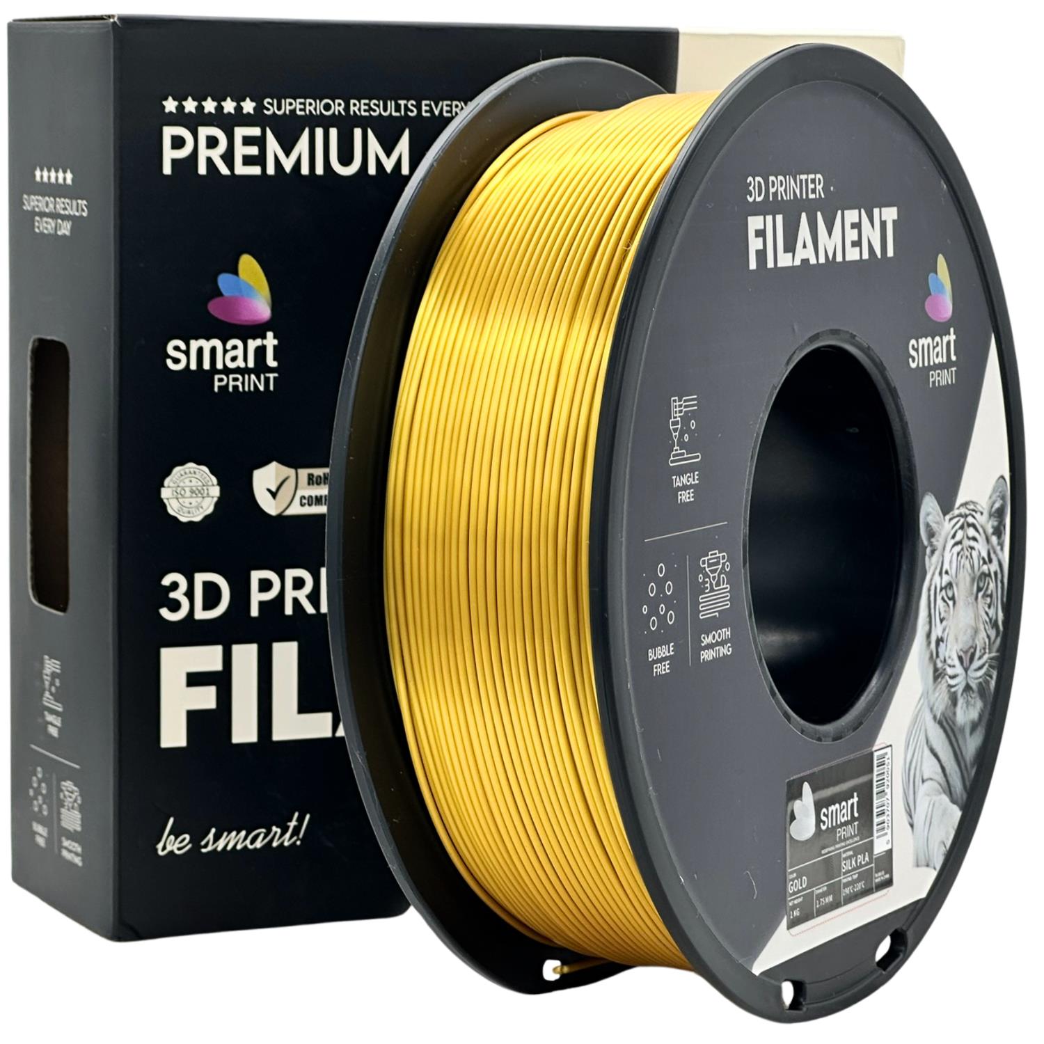 Cívka filamentu Silk PLA zlatá, Smart Print, 1,75 mm